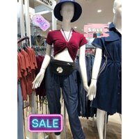 Áo Croptop Cột Dây Khoét Eo Sexy - Ulzzang Phong Cách