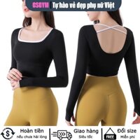 Áo croptop dài tay 2 lớp thể thao tập gym nữ JY-17 CSGYM, tôn dáng, nâng vòng 1, thoáng mát, co giãn 4 chiều