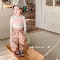 ÁO CROPTOP DÀI TAY KÈM QUẦN TÚI HỘP BÉ GÁI 12-30KG(MINI)