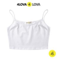 Áo croptop hai dây dáng ôm 4LOVA vải cotton mịn co giãn thoáng mát không đệm - 2DCROP TRẮNG,XL