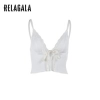 Áo Croptop Hai Dây Phối Ren Màu Trơn Gợi Cảm Thời Trang Đường Phố 2024 Cho Nữ