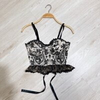 ÁO CROPTOP HAI DÂY REN  có mod ngực (ảnh thật)