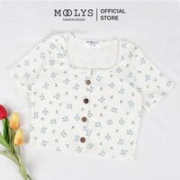 Áo croptop hoa cổ vuông dễ thương Moolys MC001