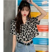 Áo Croptop họa tiết da báo