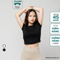 Áo Croptop Ngắn Tay Cotton Nữ Thương Hiệu CLADA - AL002