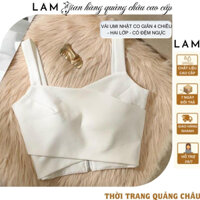 Áo croptop nữ - Áo 2 dây bản to - Áo bra có đệm ngực thiết kế khóa kéo sau lưng trẻ trung, quyến rũ
