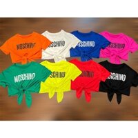 Áo croptop nữ buộc dây MOSCHINO mặc siêu thoáng mát tập gym, yoga, zumba,aerobic, đạp xe