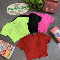 Áo Croptop Nữ Chéo Ngực Rút Dây Ôm Body (1711)