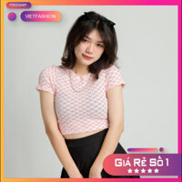 Áo Croptop Nữ cộc tay - Áo croptop cộc tay ôm body Nữ họa tiết kẻ Caro nhiều màu chất Xốp mềm mát