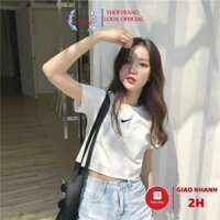 Áo croptop nữ cộc tay phong cách Hàn Quốc dễ phối đồ mặc đẹp Ulzzang chất liệu cotton cao cấp thoáng mát cá tính
