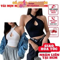 Áo croptop nữ đẹp ôm body dây chéo cổ thun borrip phong cách kiểu hàn quốc cực dễ thương tôn dáng thời trang A143