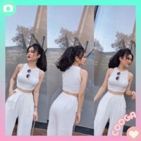 Áo croptop nữ ôm body kiểu dáng 3 lỗ không tay vải thun cotton siêu đẹp CG026