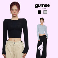 Áo croptop nữ tay dài trơn, áo thun croptop ôm body dài tay phong cách Hàn Quốc thể thao năng động - Gumee
