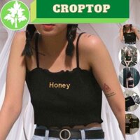 ÁO CROPTOP ÔM 2 DÂY  ÁO CROPTOP 2 DÂY HONEY CT21