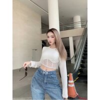 Áo Croptop Phối Lưới - A2016