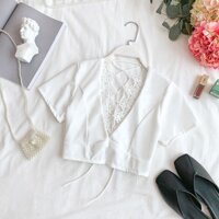 ÁO CROPTOP REN LƯNG THẮT DÂY CAO CẤP