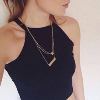 Áo Croptop sát nách 3 lỗ cổ yếm trơn ôm body đủ màu by SGGz