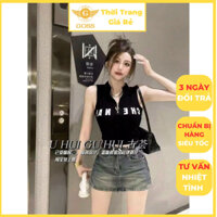Áo Croptop Sát Nách Áo 3 Lỗ Cổ V Ôm Body Hack Dáng Cá Tính Trẻ Trung Sporty GOSS GA334 Áo Mặc Đi Chơi Đi Hẹn Hò