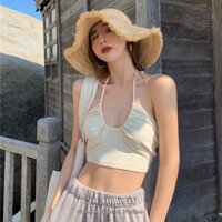 Áo Croptop Sát Nách Màu Trơn Kiểu Dáng Hợp Thời Trang