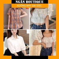 Áo Croptop Sơ Mi Cộc Tay 3 mẫu Hot 2023 - Ngân Boutiques