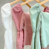 Áo croptop tay dài giá rẻ, chất vải sịn, màu siêu xinh