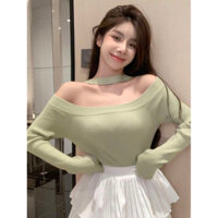 Áo croptop tay dài trễ vai