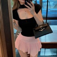 Áo Croptop Tay Hến Cổ U Thiết Kế Cá Tính A063 Chất Borip Hàn Quốc Vải Đẹp Mịn Mát