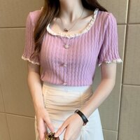 Áo croptop tay ngắn phong cách thời trang sành điệu