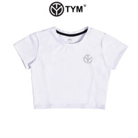 Áo Croptop thể thao Nữ TYM - Vải Poly 4 chiều mềm mại - Thoáng mát -  AWT005 - TYM FASHION -  Trắng - L