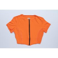 Áo Croptop Thể Thao Tập Gym Nữ Khóa Kéo - Cam - S