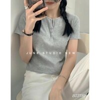 ÁO CROPTOP THUN CÚC CÀI,  CỔ TRÒN SỊN SÒ FREE SIZE