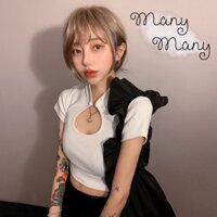 Áo croptop trắng kiểu khoét ngực