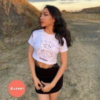 Áo croptop trắng thêu gấu cute bear thun gân dễ thương đáng yêu phong cách thời trang nữ freesize carrotxinhdep (22)