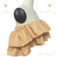 Áo croptop trễ vai nhún bèo 2 tầng