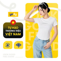 Áo croptop YODY áo T-shirt cổ tròn cá tính vải siêu co giãn và đàn hồi mặt vải mềm mịn WCTS25S004