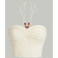 Áo cúp ngực cột dây cổ có hạt dễ thương