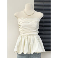 Áo cúp ngực, gợi cảm màu trơn, eo xếp ly, váy nữ sexy, áo trễ vai, áo hở vai hàn quốc, áo ôm dáng chân xòe