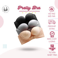 Áo Cúp Ngực Pretty Bra AC001 Không Gọng Không Dây Chống Tụt Đệm Dày Nâng Ngực Tạo Khe