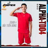 Áo đá banh không logo Bộ quần áo thể thao bóng đá đồ bộ nam mùa hè cao cấp EGAN ALPHA-TD04 - Sniper Sport