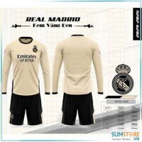 Áo Đá Banh Tay Dài Real Madrid Kem SV
