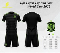 Áo Đá Bóng Đội Tuyển Tây Ban Nha Đen World Cup 22