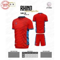 ÁO ĐÁ BÓNG RHINO ĐỎ THIẾT KẾ THUN CAO CẤP 2024 - BỘ QUẦN ÁO BÓNG ĐÁ THIẾT KẾ KHÔNG LOGO RHINO ĐỎ 2024