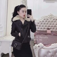 Áo da cổ lông