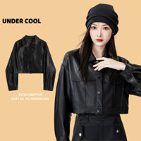 Áo da croptop basic nữ dài tay khoác ngoài UNDERCOOL năng động mặc đi chơi, đi làm cá tính - Hàng mới về