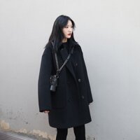 áo dạ đen  thân dài