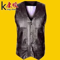 Áo da gile nam trung niên lót lông