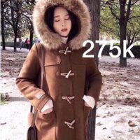 Áo dạ khuy sừng mũ lông