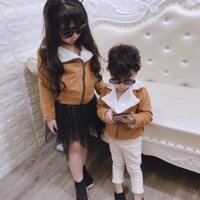 Áo da lộn lót lông dành cho bé trai và gái