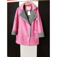 Áo da lộn màu hồng túi hộp