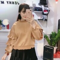 Áo da lộn tay bèo